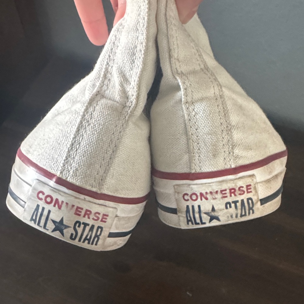 Converse All Star Cream Sneakers with Red Accents
